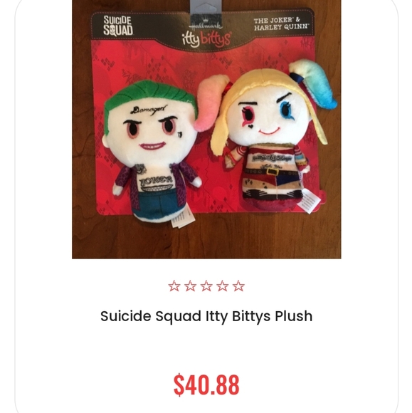 itty bittys Suicide Squad The Joker and Harley Quinn Stuffed Animals - Picture 3 of 3